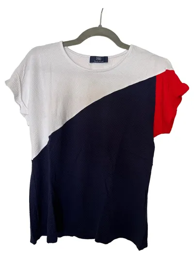 Fiora blue Damen T-Shirt Gr. 38;M Mehrfarbig Casual Strukturmuster