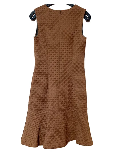 ST.EMILE Damen Kleid Gr. 36 Braun Elegant Strukturmuster Festlich