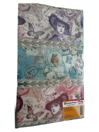 ideen mit herz Zauberfolien Vintage Damen Kreativ Bastelset Mehrfarbig