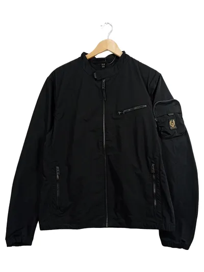 Belstaff Herren Motorradjacke Polyester Schwarz Gr. 50/L Freizeit Biker