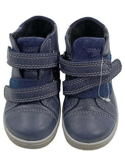 Superfit Lauflernschuhe Jungen Gr. 22 Leder Blau Klettverschluss