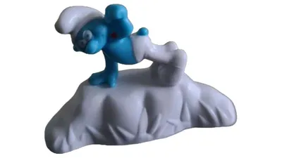 McDonald's Schlumpf Figur auf Wolke 4cm Mehrfarbig Happy Meal Sammlerstück