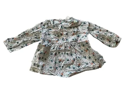 Jacadi Mädchen Bluse 6M/68 Blumenmuster Mehrfarbig Langarm Baumwolle