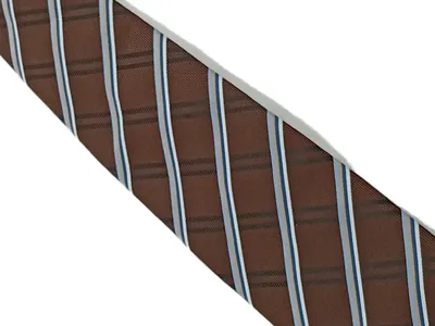 CANDA Herren Krawatte Business Braun Gestreift Polyester 150cm
