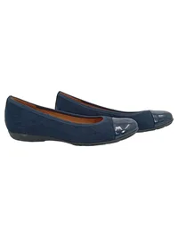 Gabor Hovercraft Damen Ballerinas Blau Wildleder Lack Gr. 38 UK 5 1