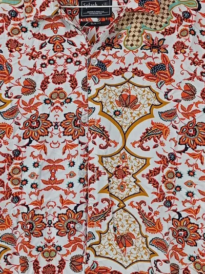 Splash Herren Freizeithemd Kurzarm Paisley Baumwolle Freizeit L 50