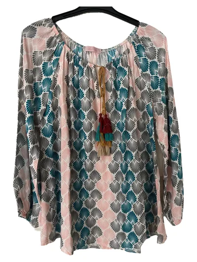 Velvet Rose Damen Bluse Mehrfarbig Gr. M Casual Langarm