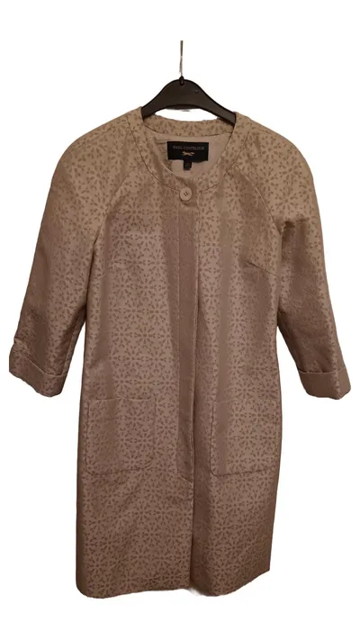 Paul Costelloe Damen Übergangsmantel Gr. 36/S Beige Elegant Florales Muster