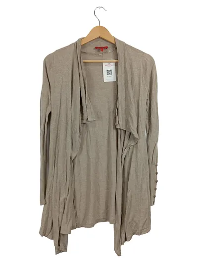 Laura di Sarpi Damen Strickjacke Cardigan Beige Gr. S Viskose Asymmetrisch