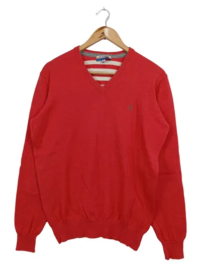 EL GANSO Herren Pullover Gr. 48/M Rot Casual Baumwolle