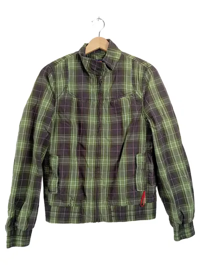 Dickies Bomberjacke Herren Gr. S kariert grün Baumwolle Casual
