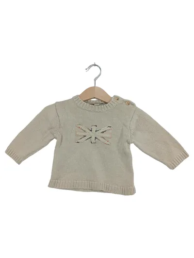 BURBERRY Kinder Pullover Gr. 74 Beige Klassisch