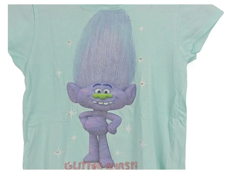 DreamWorks Trolls Kinder T-Shirt Glitter Burst Gr. 152 Türkis 5