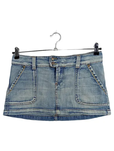 MELTIN'POT Jeansrock Damen Minirock A-Linie Baumwolle Blau Gr. 38 M