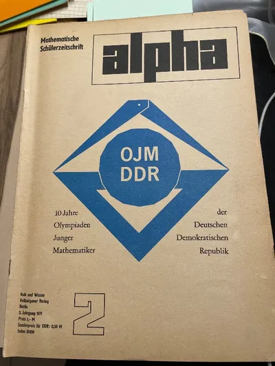 Alpha Volk und Wissen Mathematische Schülerzeitschrift DDR 1971 Ausgabe 2 OJM