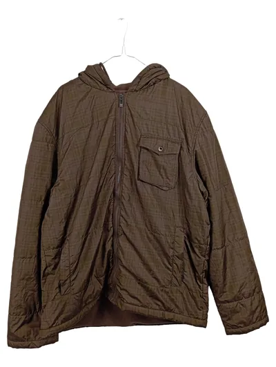Tamnoon Herren Steppjacke mit Kapuze Braun Kariert Gr. XXL