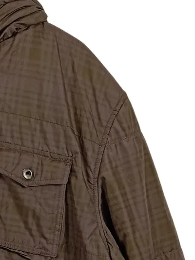 Tamnoon Herren Steppjacke mit Kapuze Braun Kariert Gr. XXL