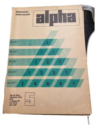 Alpha Mathematik Schülerzeitschrift 4. Jahrgang 1970 Pascalsches Dreieck DDR