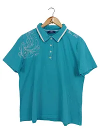 FIORA BLUE Damen Poloshirt Gr. 46/3XL Blau Casual Basic Feminin 1