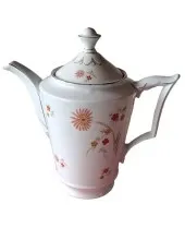 Bavaria Kaffeekanne Porzellan Weiß Vintage Blumenmuster 1 Liter