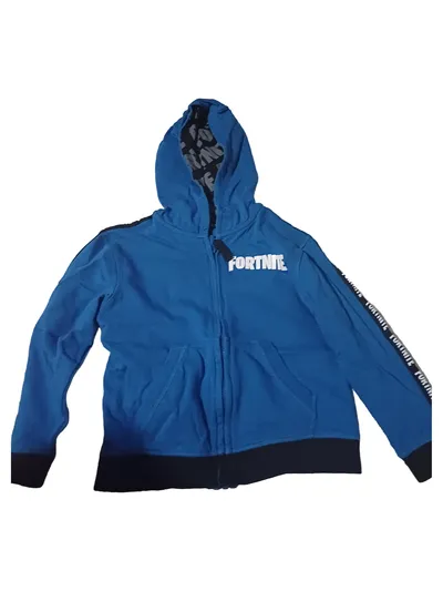Fortnite Kinder Sweatjacke Kapuzenjacke Gr. 128 Blau Sportlich