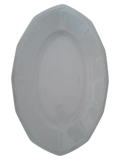 Hutschenreuther Servierplatte Porzellan Weiß Klassisch Oval 42x28 cm Struktur