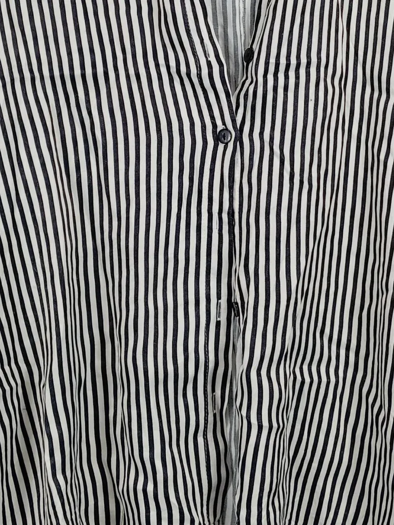 BARRELS AND OIL Damen Hemdbluse Gestreift Oversize Gr. M Schwarz Weiß 2