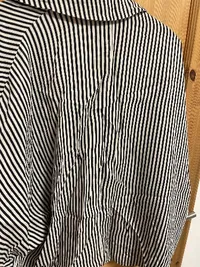 BARRELS AND OIL Damen Hemdbluse Gestreift Oversize Gr. M Schwarz Weiß 4