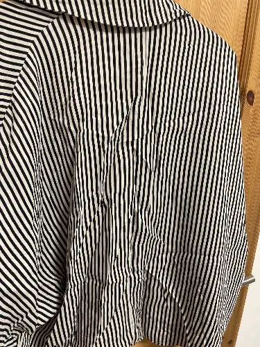 BARRELS AND OIL Damen Hemdbluse Gestreift Oversize Gr. M Schwarz Weiß 4
