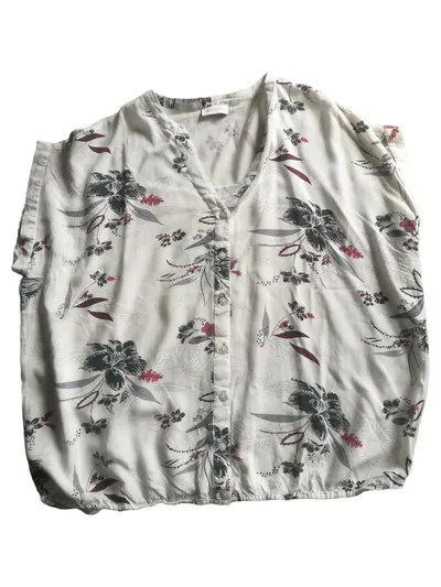 Boysen's Damen Bluse Blumenmuster Kurzarm Mehrfarbig Gr. 50;5XL