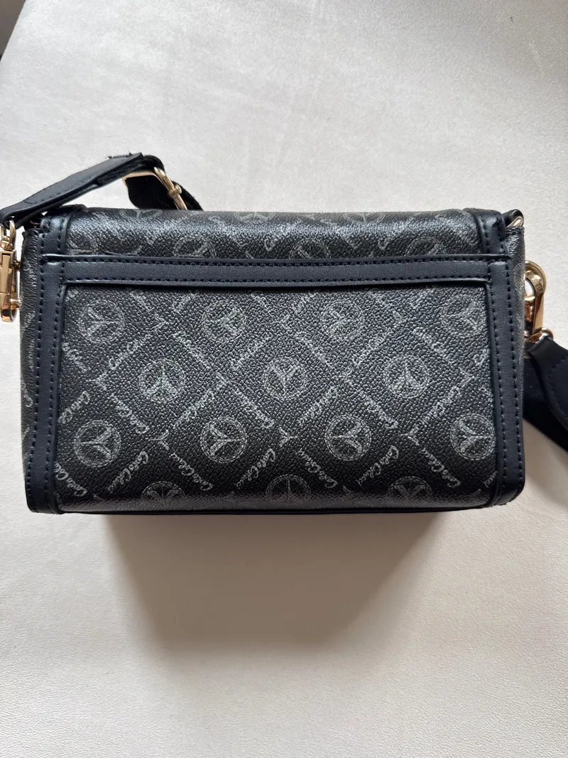 Carlo Colucci Geldbörse Kette Umhängetasche Damen Schwarz Klein Logo 3