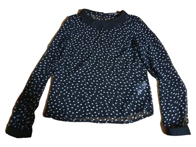 mint&berry Bluse Damen S Schwarz Gepunktet Feminin Langarm