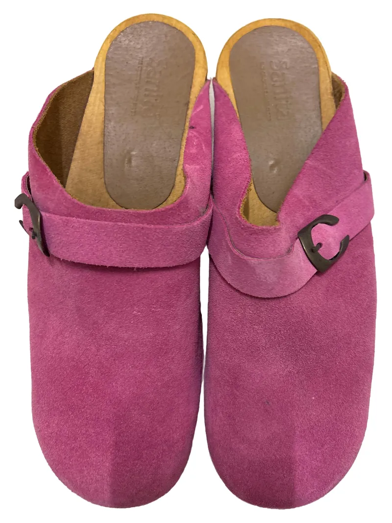 Sanita Hausschuhe Damen Clogs Gr. 41 Rosa Leder Komfortabel Pantoletten 1