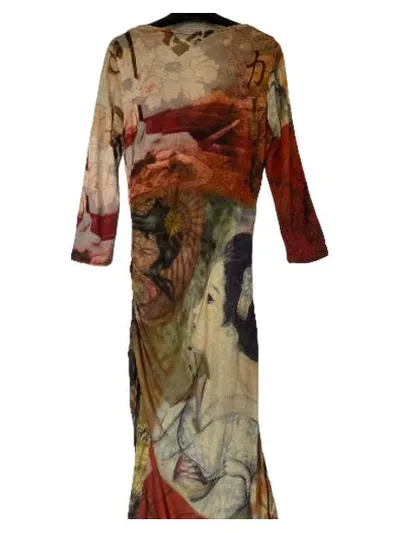 ST.EMILE Damen Strickkleid Gr. 36 Mehrfarbig Wickeloptik Elegant