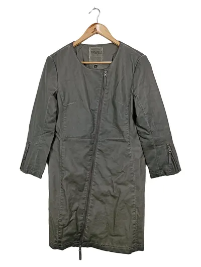 RINO & PELLE Damen Lederjacke Grau Gr. 40/L Elegant Streetwear