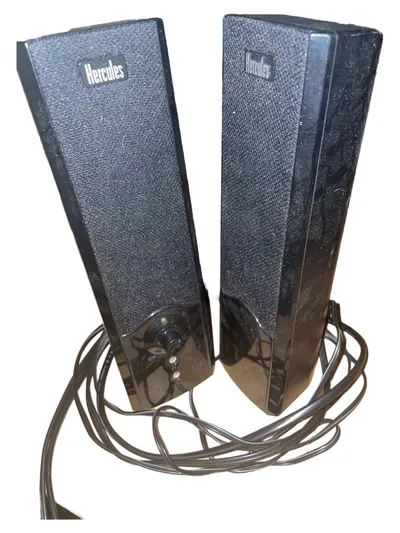 Hercules XPS 2.010 Gloss Lautsprecher Set 2.0 PC Multimedia Kabel Schwarz