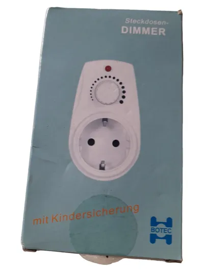 BOTEC Steckdosen-Dimmer mit Kindersicherung Weiß Lichtregler 230V