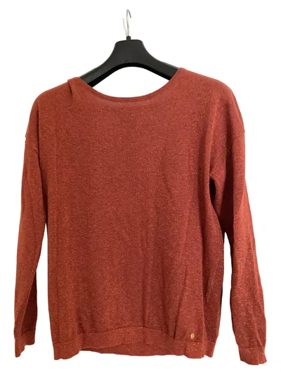 Bonobo Pullover Damen Rot Glitzer Casual Gr. 34/XS Langarm