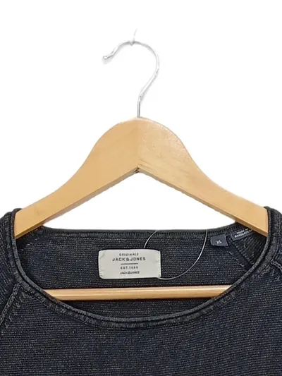 Jack & Jones Herren Pullover Baumwolle Langarmshirt Gr. 52/XL Schwarz Casual