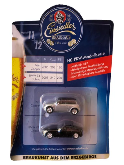 Einsiedler Brauhaus Modellauto Mini Cooper Z4 Cabrio HO 5cm Mehrfarbig