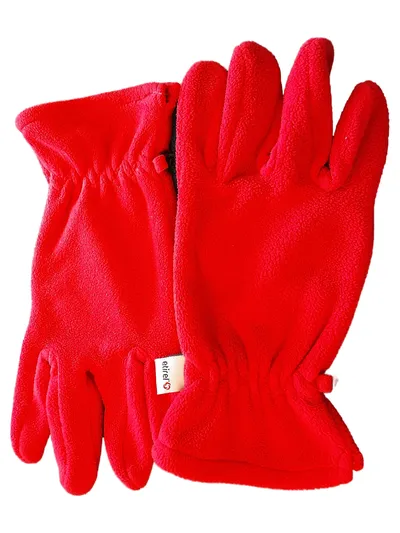Étirel Damen Sporthandschuhe Größe L Rot Polyester Fleece