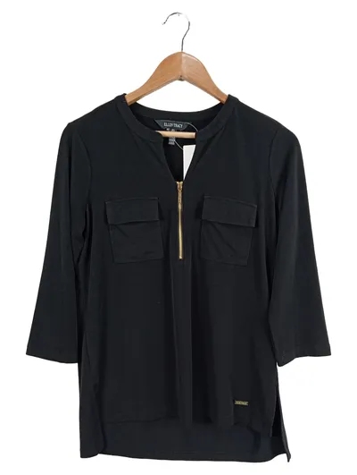 ELLEN TRACY Langarmshirt Damen 36/S Schwarz Casual 3/4 Arm