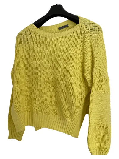 Altamira Pullover Damen Gr. 38/M Gelb Casual Strick Baumwolle