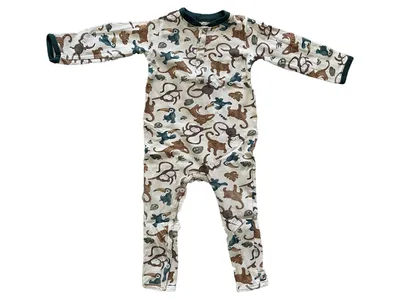 MINYMO Baby Schlafanzug Overall Gr. 80 Mehrfarbig Tiermotive Baumwolle