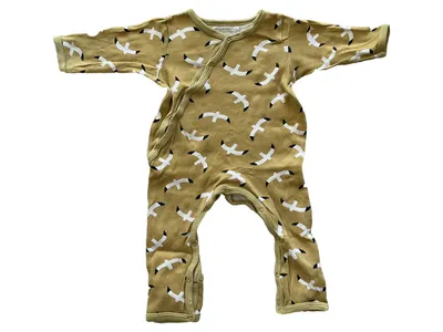 Pigeon Baby Body Gelb Tiermotive Baumwolle Wickelbody Gr. 12M/80