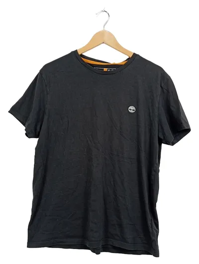 Timberland Herren T-Shirt Schwarz Gr. XL Slim Fit Logo Baumwolle Basic