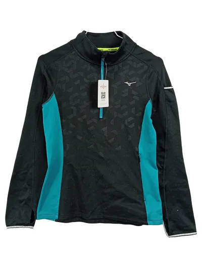 Mizuno Damen Sport Shirt Langarm Laufshirt Gr. XS Schwarz Polyester