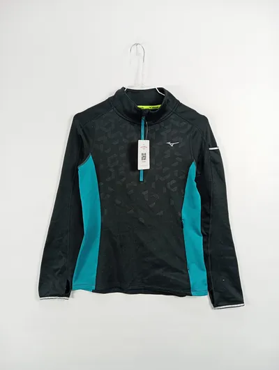 Mizuno Damen Sport Shirt Langarm Laufshirt Gr. XS Schwarz Polyester