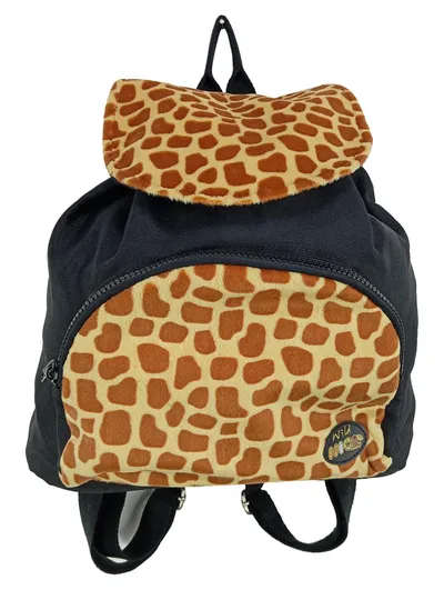 NICI Rucksack Damen Schwarz Casual Giraffenmuster Tierdruck Freizeit Tasche