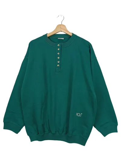 FLOU Damen Pullover Grün Casual Einheitsgröße Baumwolle Langarm